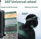20 Inch Carrry On Luggage with Front Zipper Pocket &amp; Expandable, 37-41L, Lightweight ABS+PC Hardshell Suitcase with TSA Lock &amp; Spinner Silent Wheels, Convenient for Trips, Dark Green