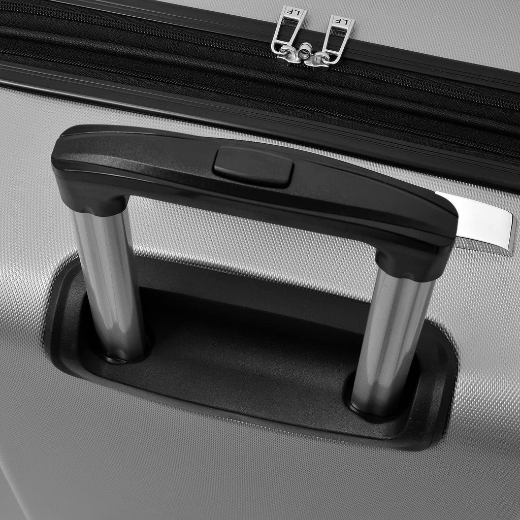 Hardside Spinner Luggage, Silver, Checked-Medium 24-Inch