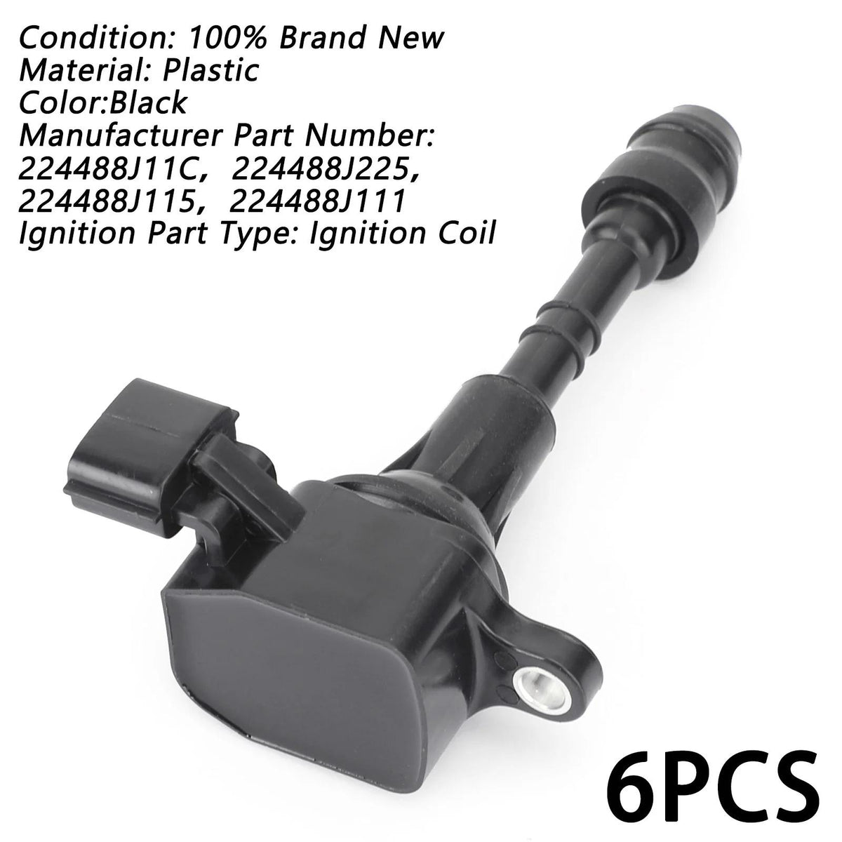 6x Ignition Coil 224488J11C For Nissan Maxima Altima Quest Murano 3.5L V6 04-19 Generic