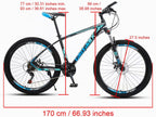 VIPIH Mens Mountain Bike 27.5-Inch Wheels, Aluminum Frame, 21 Speed Thumb Shifter, Front Suspension, Dual Disc Brakes Women Adult Bicycles Blue-Black w/mudguards, Bike Lock, Air Pump