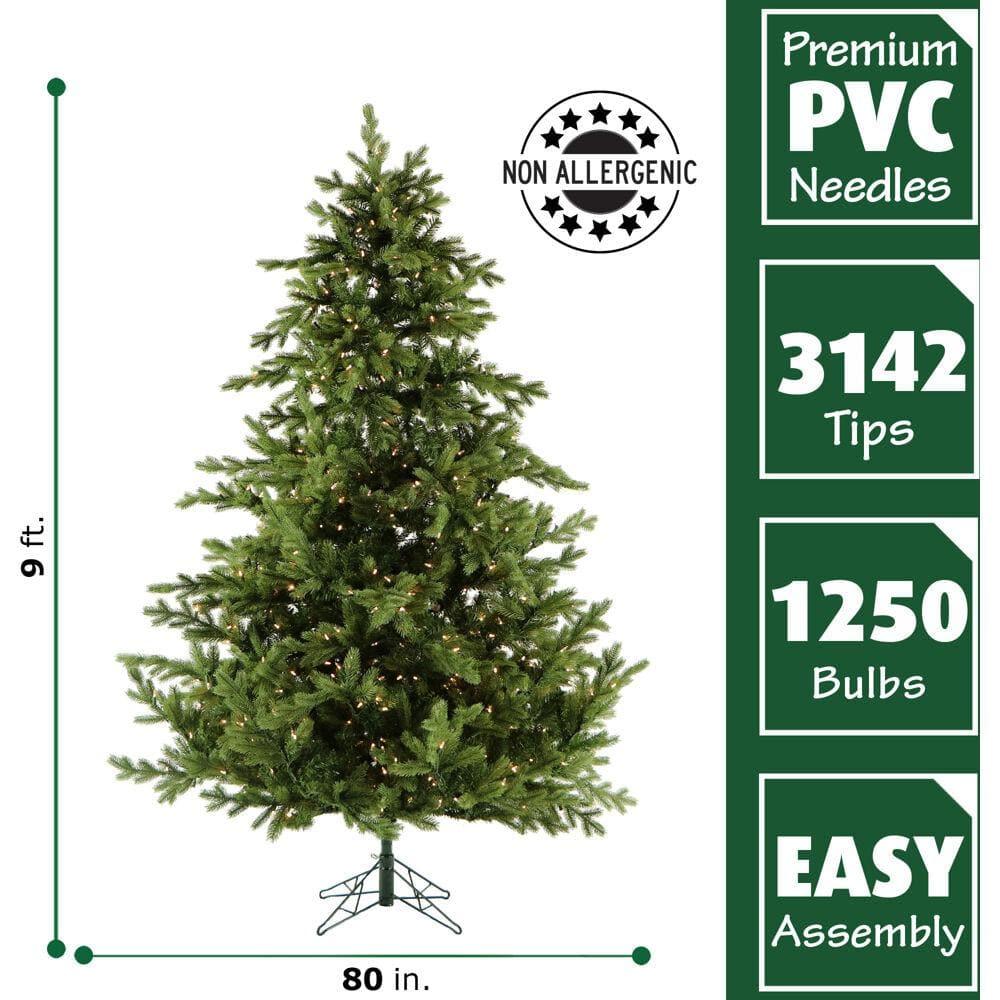 9 ft. Pre-lit LED Foxtail Pine Artificial Christmas Tree with 1250 Clear String Lights