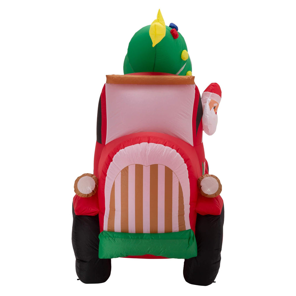Glitzhome 7FT Santa Claus On Pick Up Truck Inflatable Decor