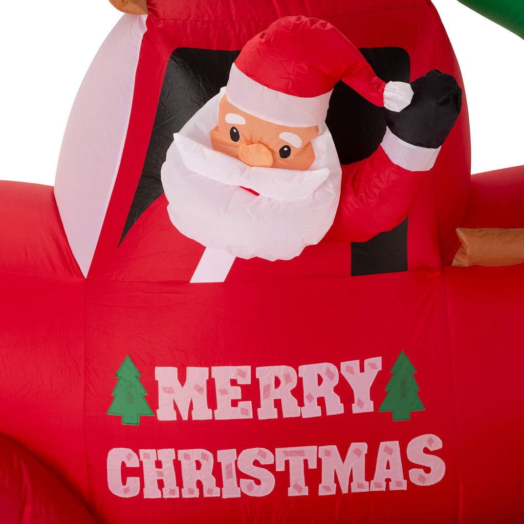 Glitzhome 7FT Santa Claus On Pick Up Truck Inflatable Decor