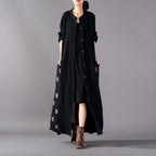 ethnic style vintage cotton and long cardigan coat