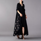 ethnic style vintage cotton and long cardigan coat