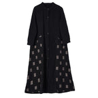 ethnic style vintage cotton and long cardigan coat