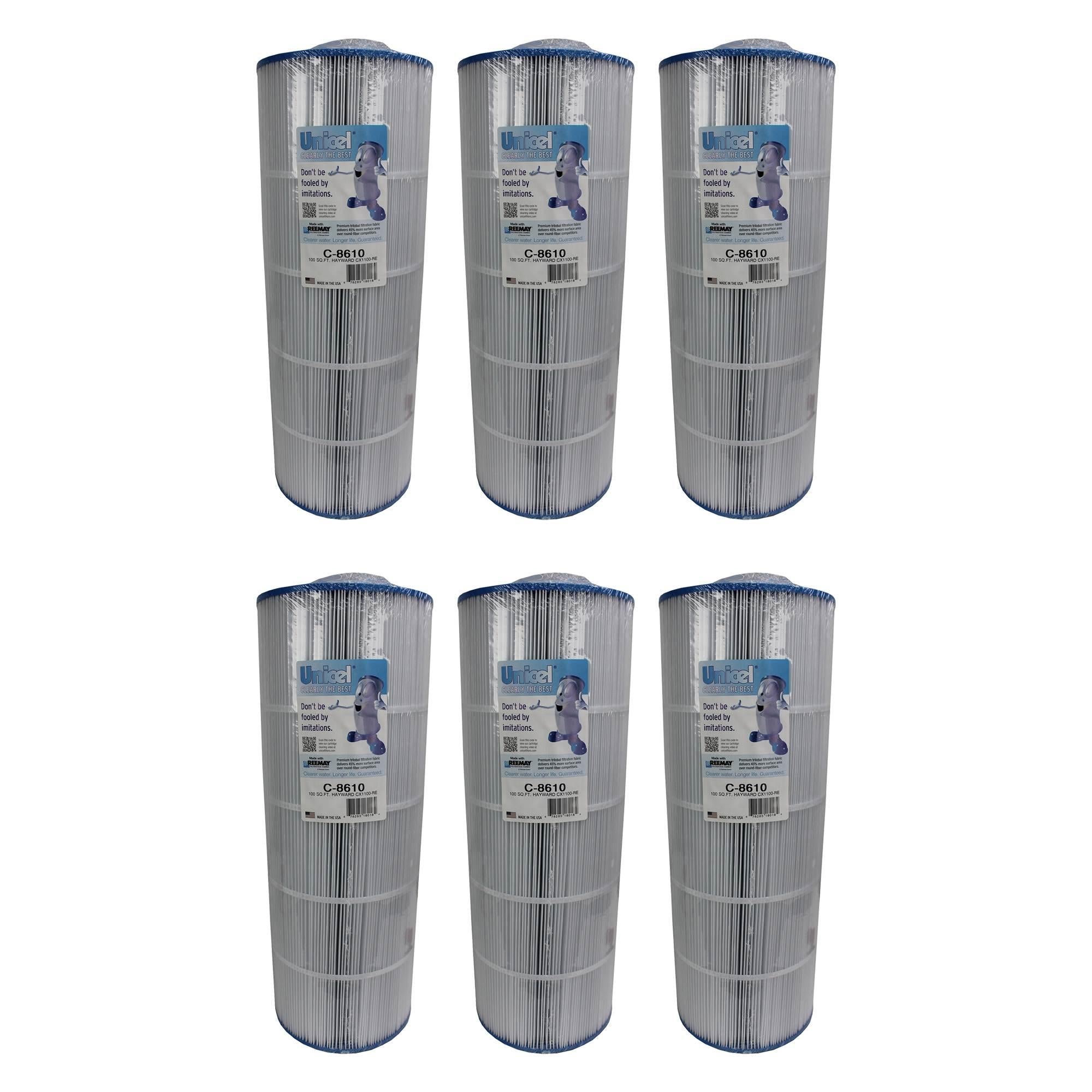 unicel c-8610 hayward star clear ii c1100 cx1100 pool filter cartridge (6 pack)