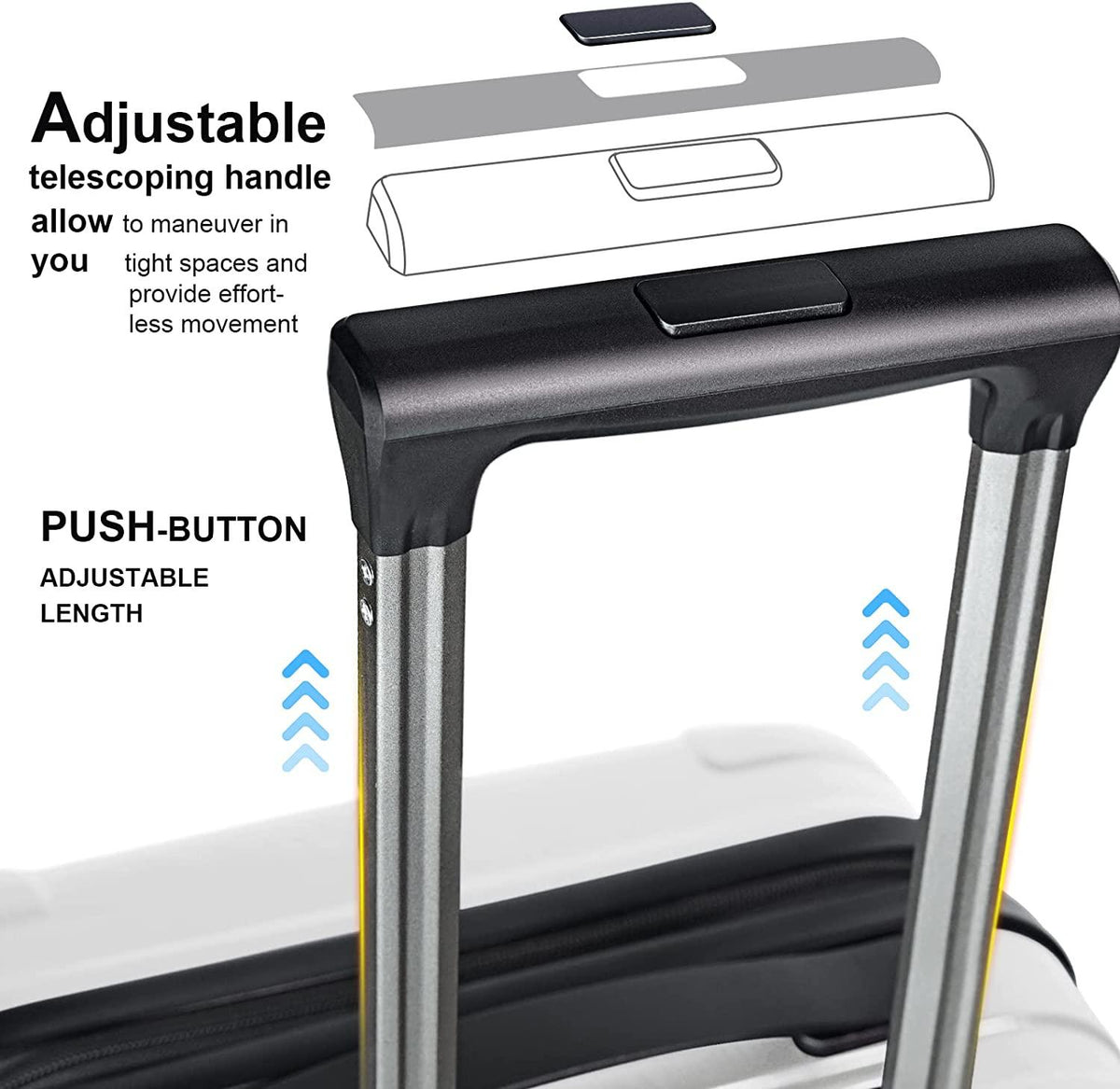 Luggage Suitcase PC+ABS Hardshell Carry On Luggage with Spinner Wheels