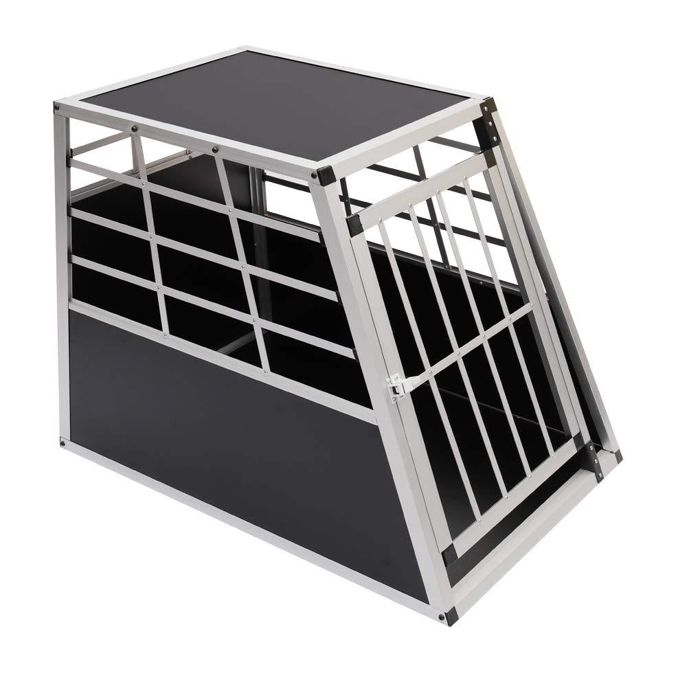 WarmieHomy Heavy Duty Dog Carrier Alumium Dog Cat Crate Lockable Car Travel Transport Box Pet Kennel, 21.26" L x 27.17" W x 19.69" H