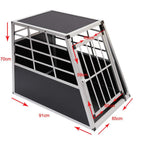 WarmieHomy Heavy Duty Dog Carrier Alumium Dog Cat Crate Lockable Car Travel Transport Box Pet Kennel, 21.26" L x 27.17" W x 19.69" H