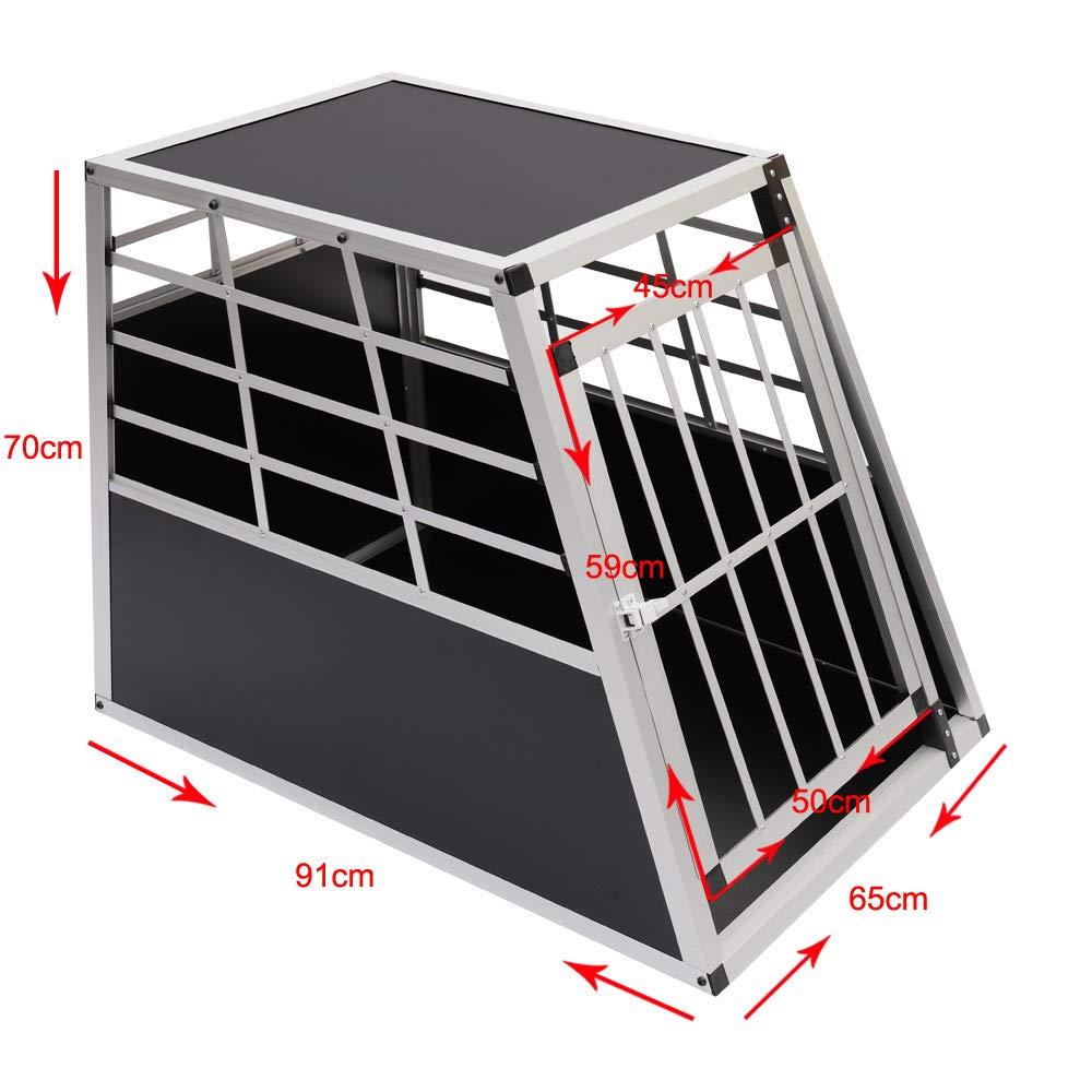 WarmieHomy Heavy Duty Dog Carrier Alumium Dog Cat Crate Lockable Car Travel Transport Box Pet Kennel, 21.26" L x 27.17" W x 19.69" H