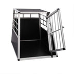 WarmieHomy Heavy Duty Dog Carrier Alumium Dog Cat Crate Lockable Car Travel Transport Box Pet Kennel, 21.26" L x 27.17" W x 19.69" H