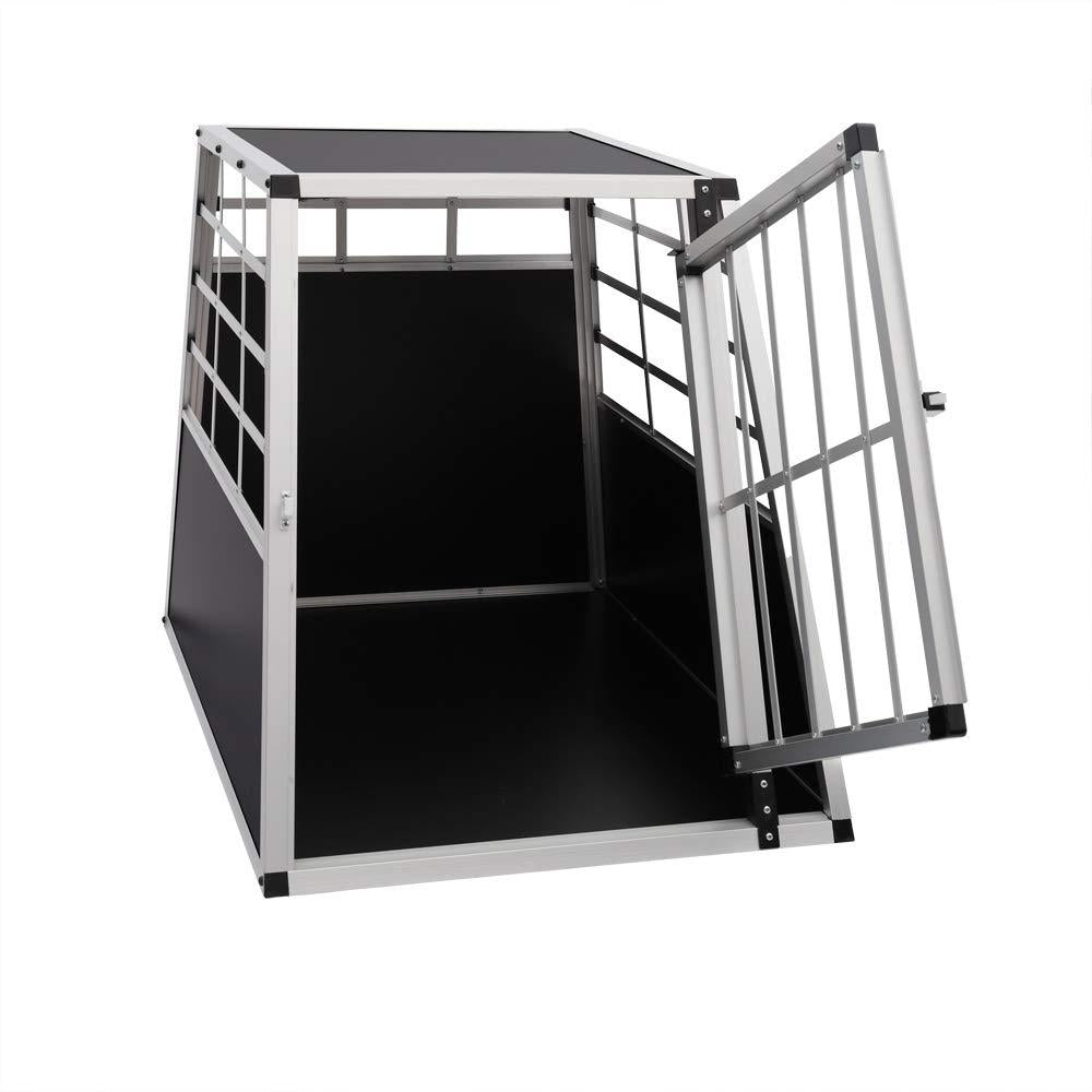WarmieHomy Heavy Duty Dog Carrier Alumium Dog Cat Crate Lockable Car Travel Transport Box Pet Kennel, 21.26" L x 27.17" W x 19.69" H