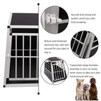 WarmieHomy Heavy Duty Dog Carrier Alumium Dog Cat Crate Lockable Car Travel Transport Box Pet Kennel, 21.26" L x 27.17" W x 19.69" H