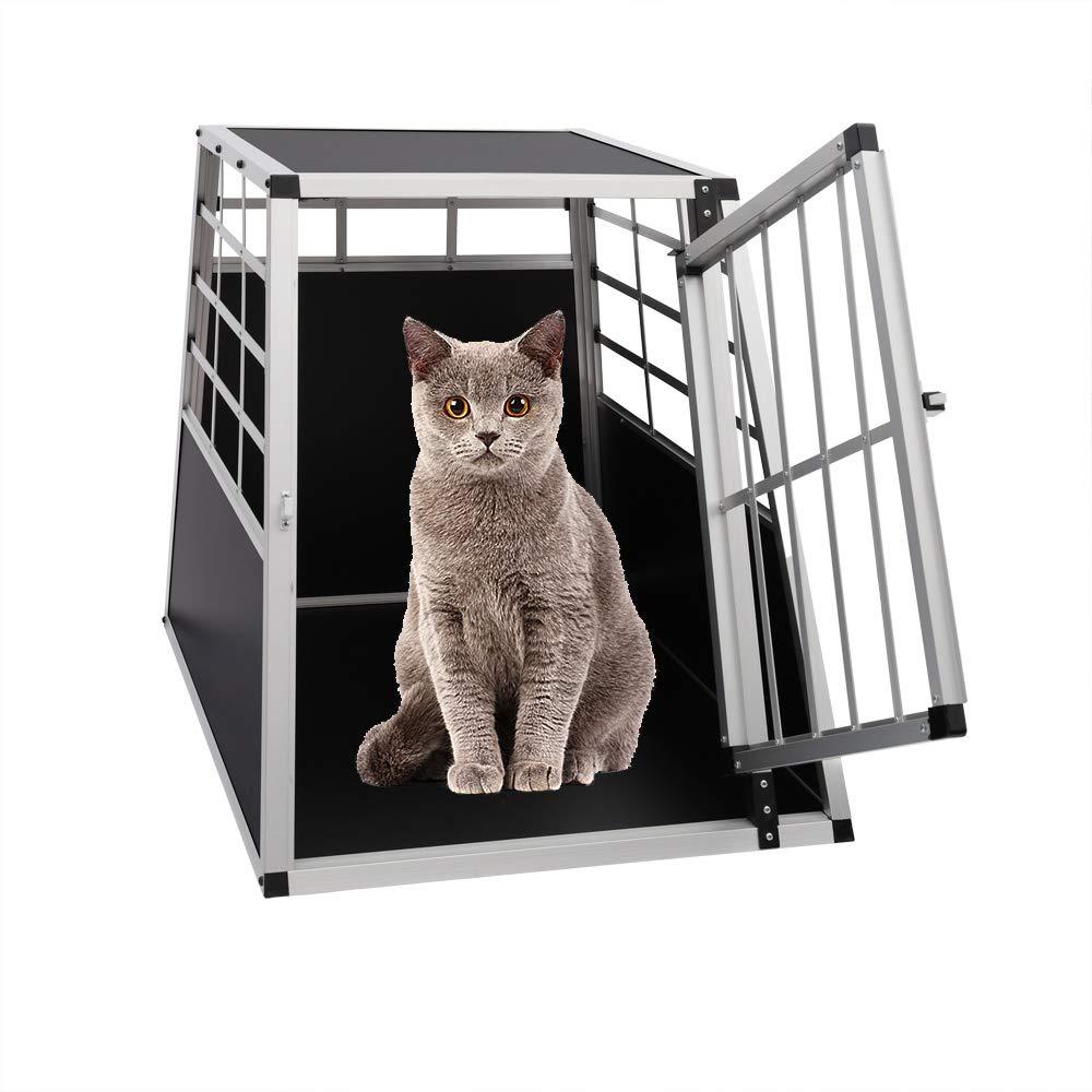 WarmieHomy Heavy Duty Dog Carrier Alumium Dog Cat Crate Lockable Car Travel Transport Box Pet Kennel, 21.26" L x 27.17" W x 19.69" H