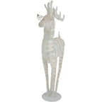 36" White and Silver Glitter LED Lighted Reindeer Christmas Tabletop Decor