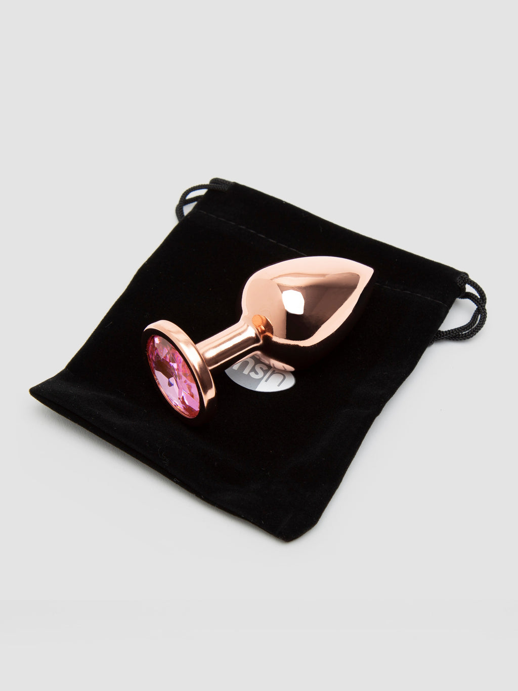 Rear Assets Medium Jeweled Rose Gold Aluminum Butt Plug 2.5 Inch, Gold