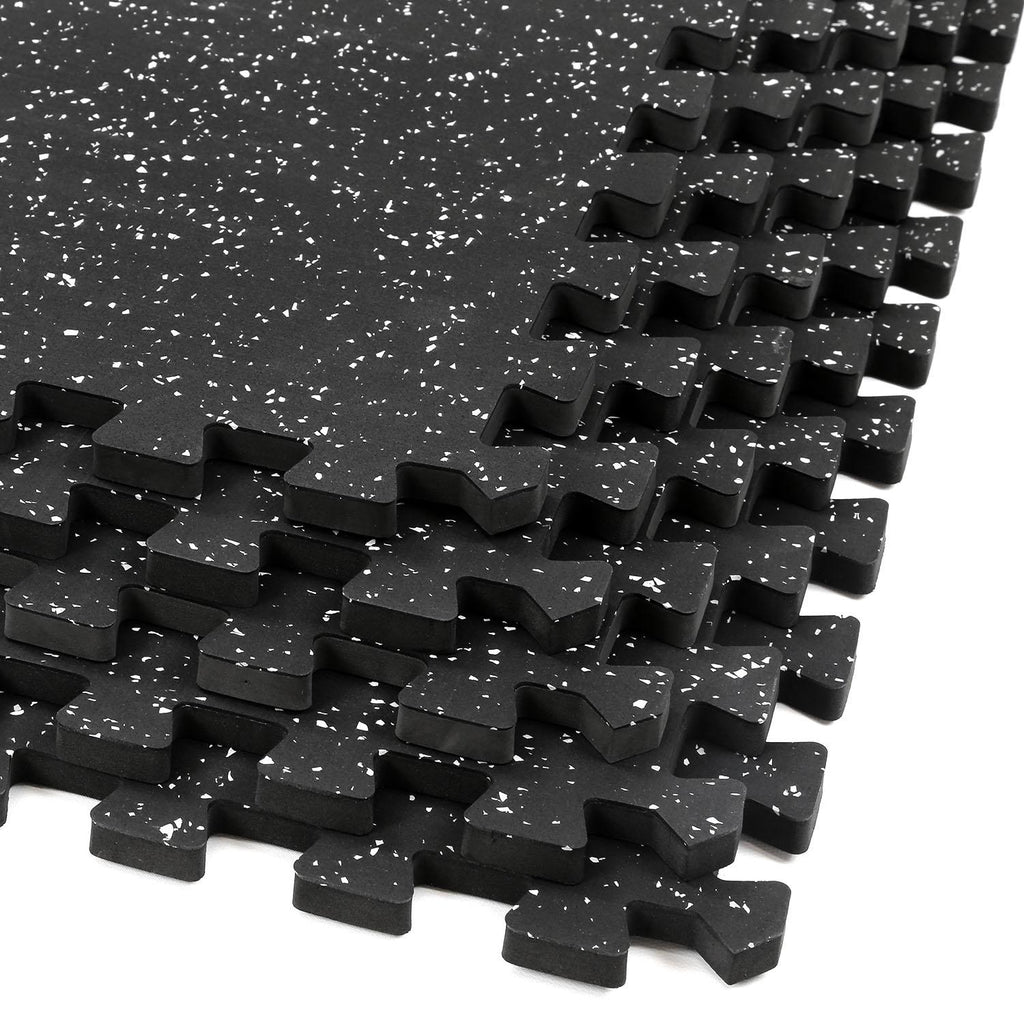Xspec  1/2" Thick 48 sq ft Rubber Top EVA Foam Exercise Gym Mat 12 Pcs, Grey