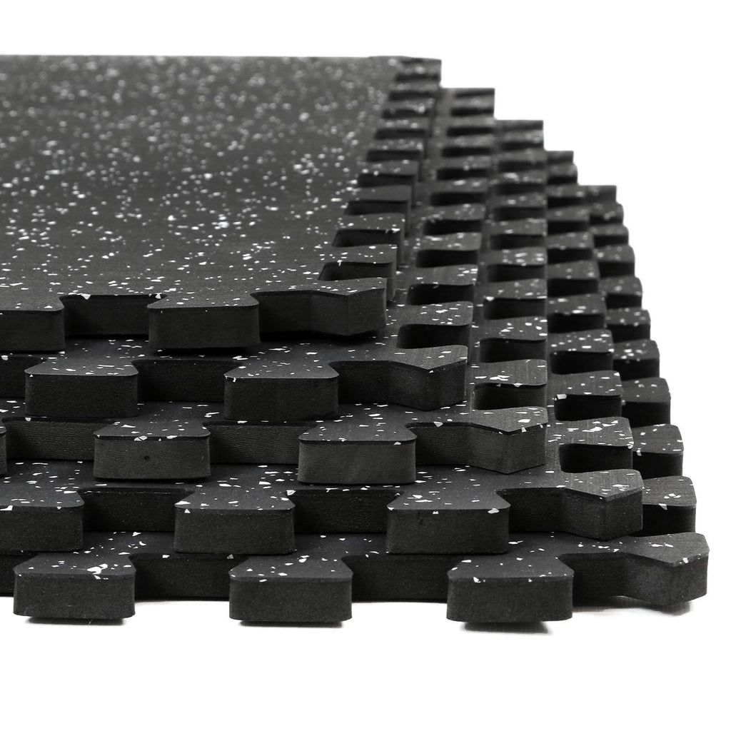 Xspec  1/2" Thick 48 sq ft Rubber Top EVA Foam Exercise Gym Mat 12 Pcs, Grey
