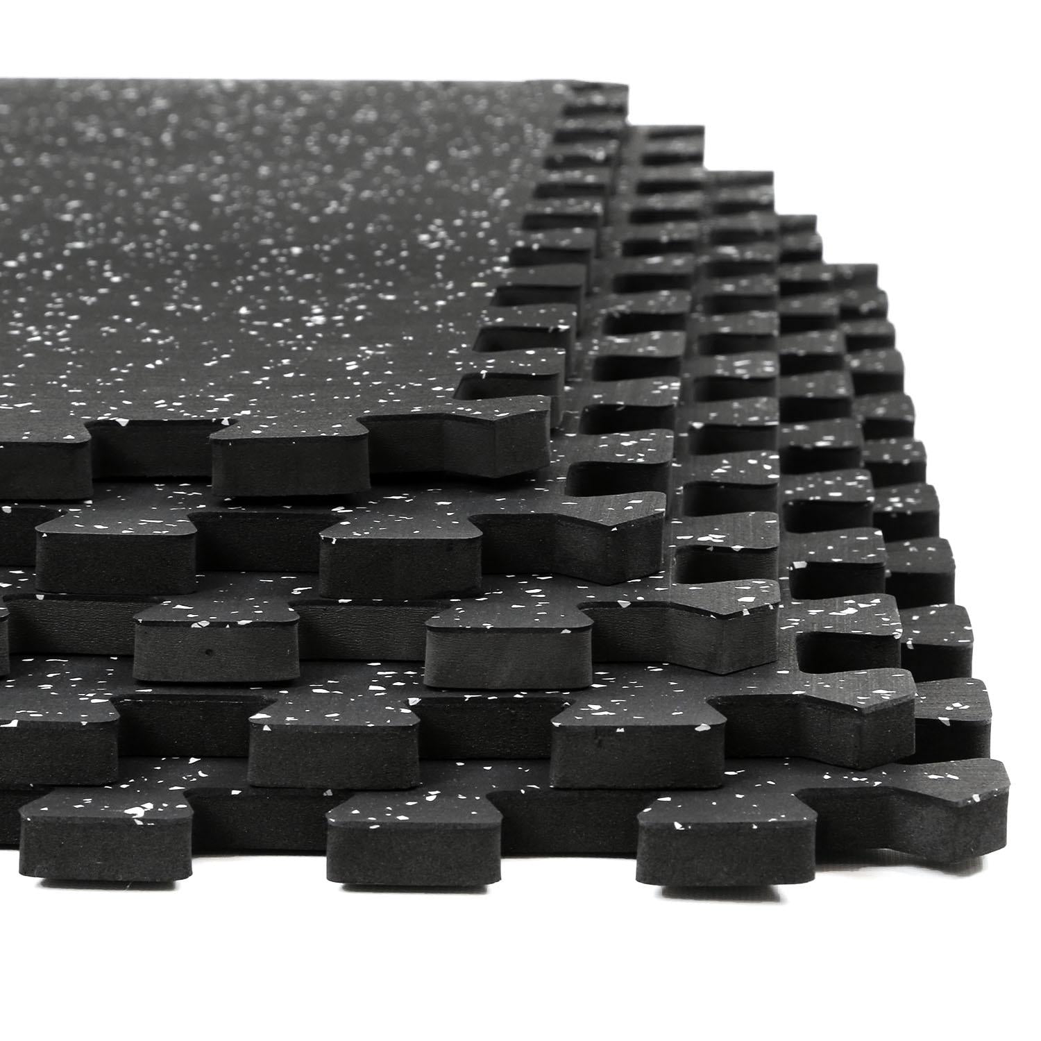 Xspec  1/2" Thick 48 sq ft Rubber Top EVA Foam Exercise Gym Mat 12 Pcs, Grey