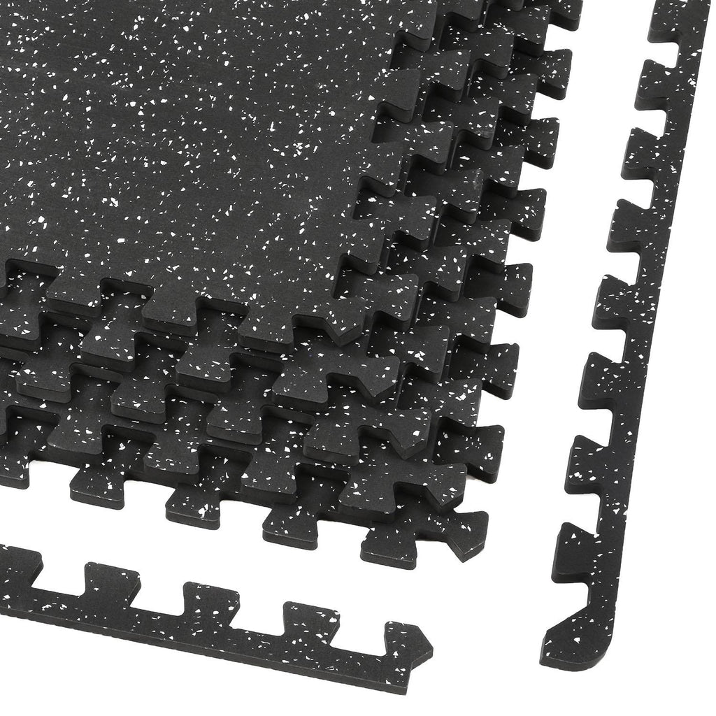 Xspec  1/2" Thick 48 sq ft Rubber Top EVA Foam Exercise Gym Mat 12 Pcs, Grey