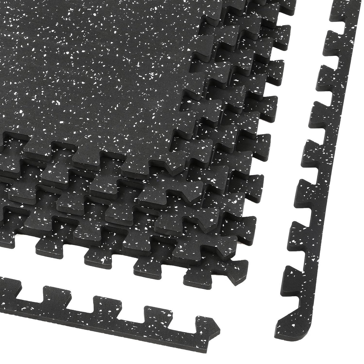Xspec  1/2" Thick 48 sq ft Rubber Top EVA Foam Exercise Gym Mat 12 Pcs, Grey