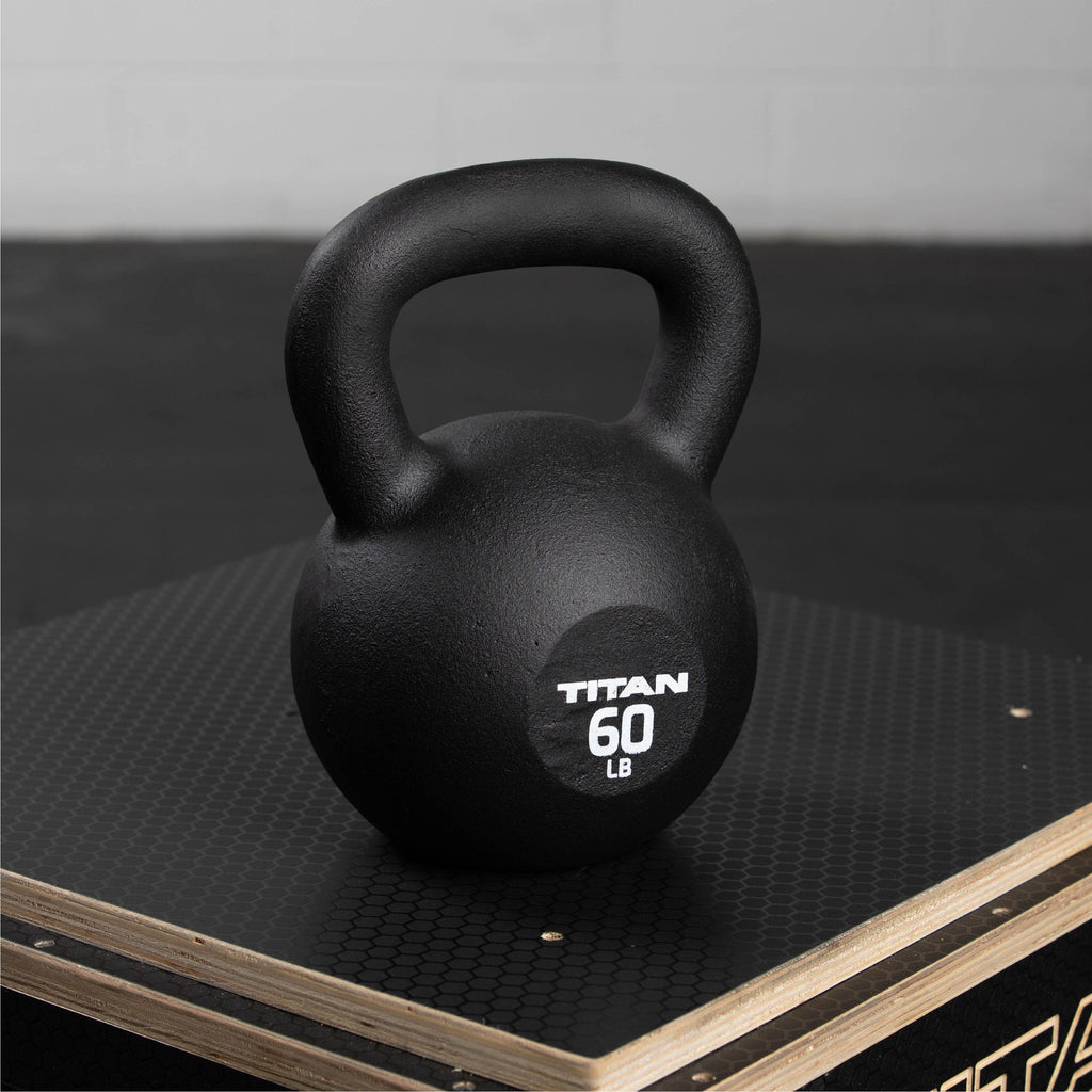 Fitness 60 LB Cast Iron Kettlebell, Single Piece Casting, LB Markings, Full Body Workout