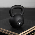 Fitness 60 LB Cast Iron Kettlebell, Single Piece Casting, LB Markings, Full Body Workout