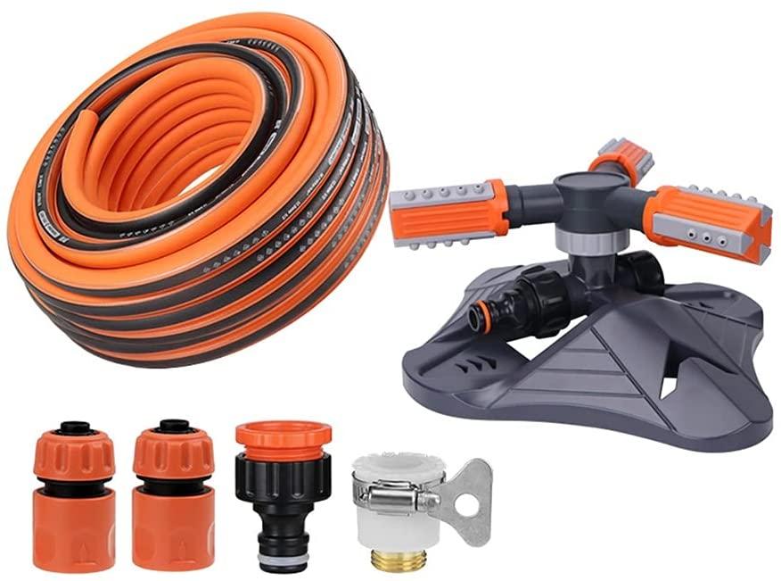 BBGS 360 Degree Rotating Watering Sprinkler, Automatic Water Sprinkler 3- Arm Sprinkler System, Apply to Lawn, Garden, Plant Irrigation (Size : 30m)