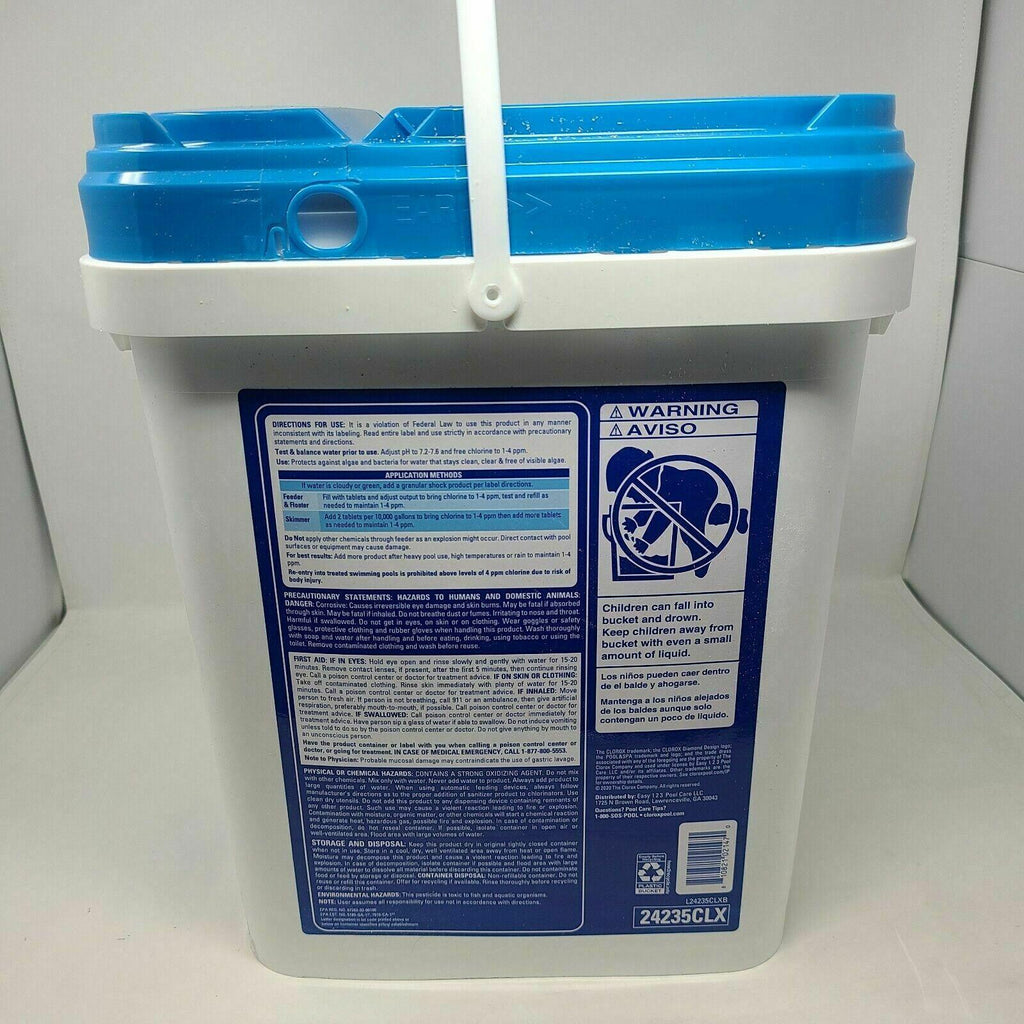 clorox xtra blue chlorine tablets 35 lb bucket xtrablue 3" tabs