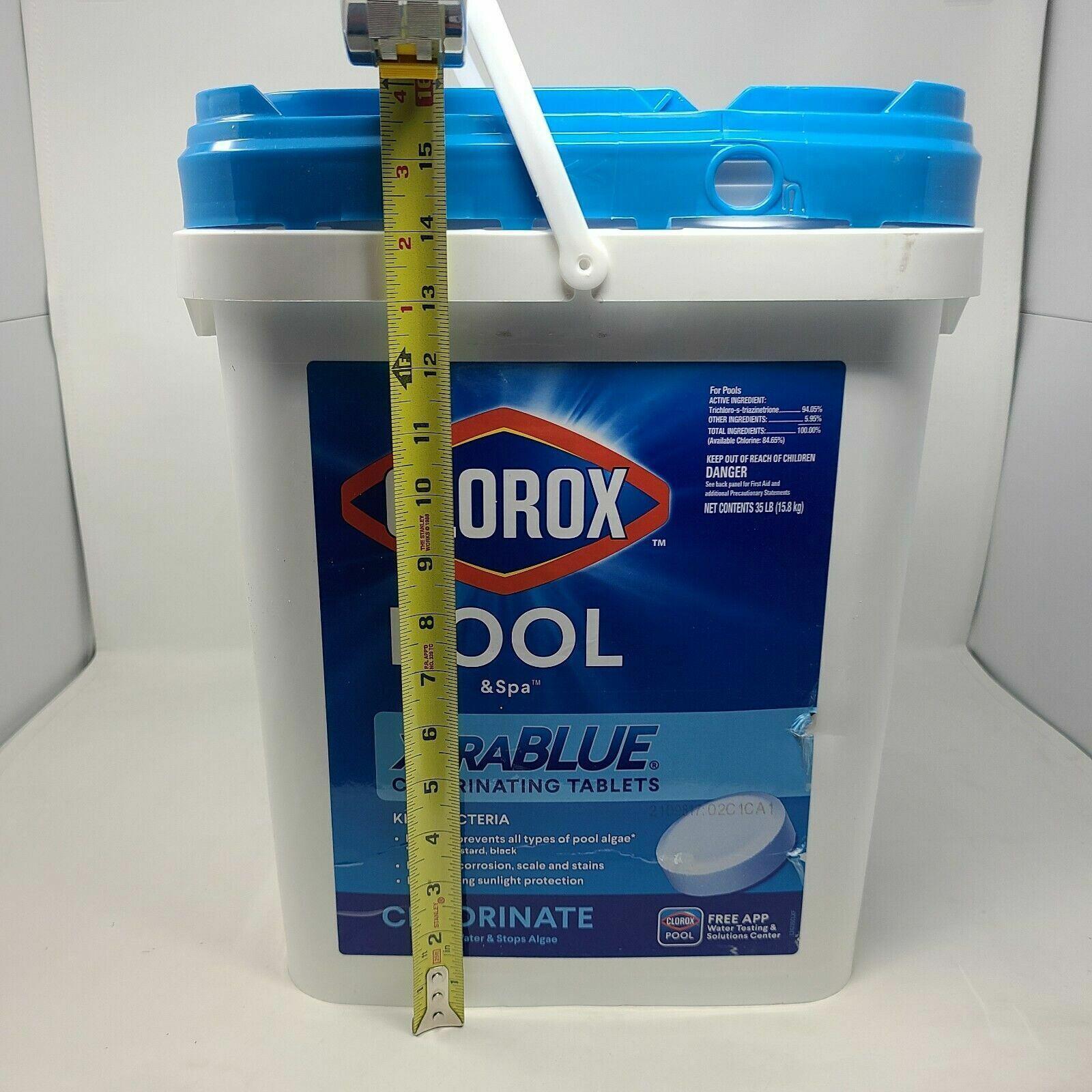 clorox xtra blue chlorine tablets 35 lb bucket xtrablue 3" tabs