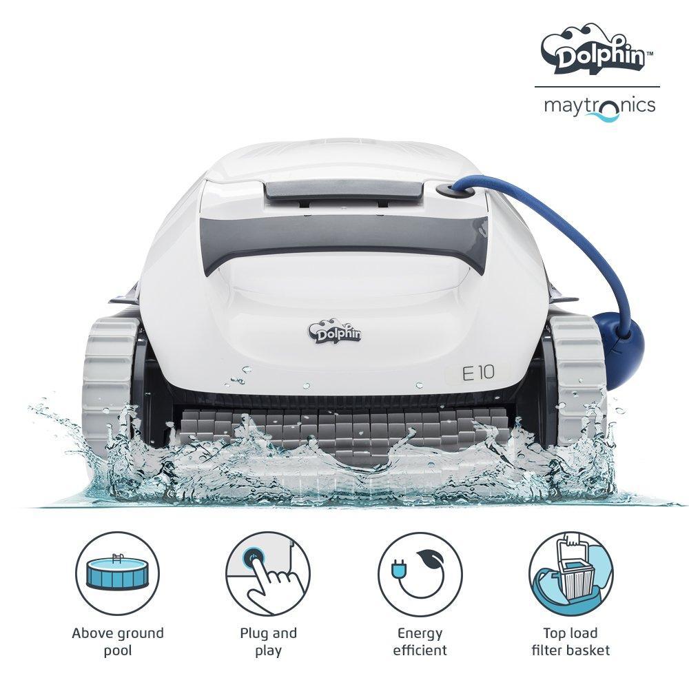 dolphin e10 robotic automatic pool cleaner for above ground pools 99996133-usf