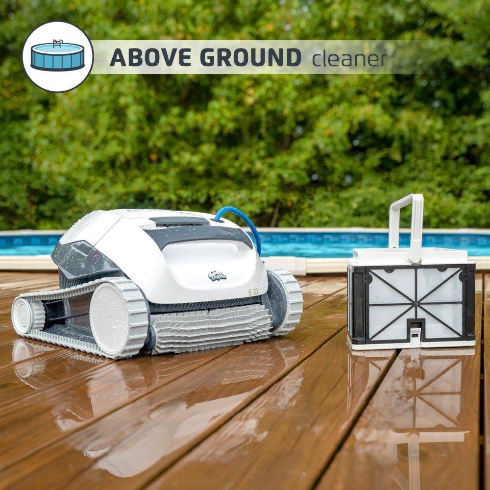 dolphin e10 robotic automatic pool cleaner for above ground pools 99996133-usf