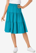 jersey knit tiered skirt