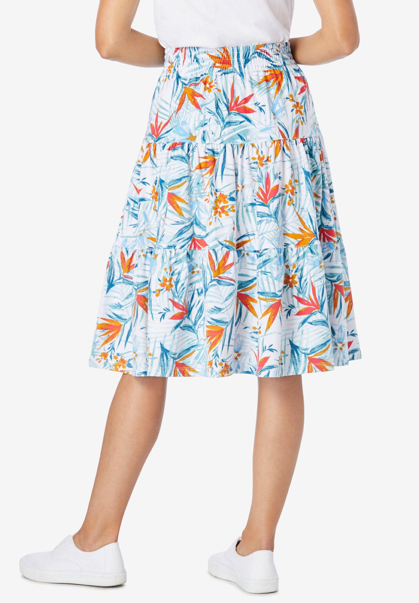 jersey knit tiered skirt