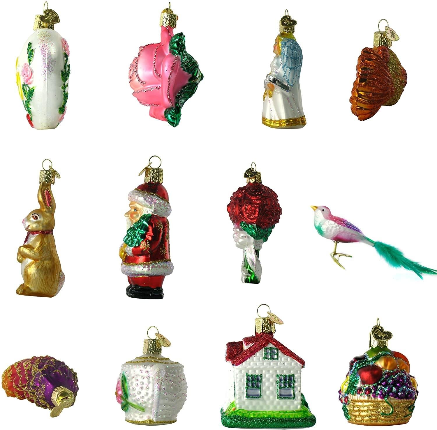 Old World Christmas Bride's Tree Glass Ornament 12 Piece Set
