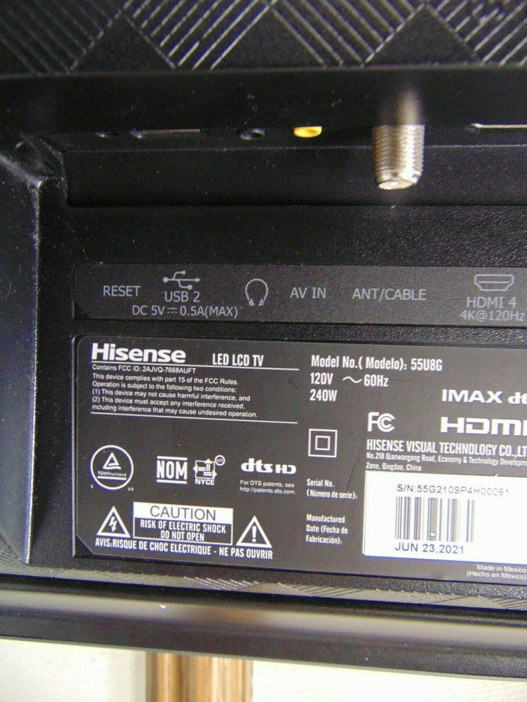 hisense - 55" class u8g series quantum 4k uled android tv