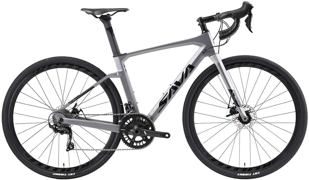SAVADECK Carbon Gravel Road Bike, R3000 700C Carbon Fiber Bicycle with  SORA 18 Speeds Disc Brake Road Bike 40C CST Tires