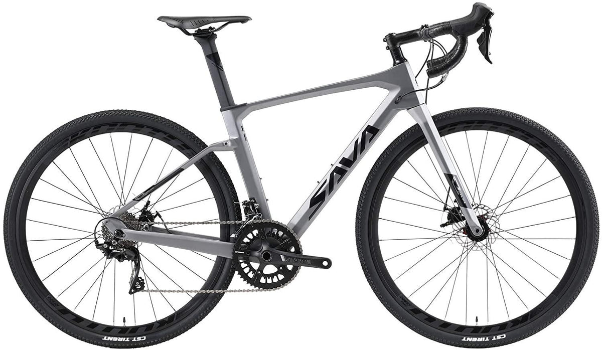 SAVADECK Carbon Gravel Road Bike, R3000 700C Carbon Fiber Bicycle with  SORA 18 Speeds Disc Brake Road Bike 40C CST Tires