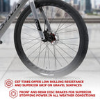 SAVADECK Carbon Gravel Road Bike, R3000 700C Carbon Fiber Bicycle with  SORA 18 Speeds Disc Brake Road Bike 40C CST Tires