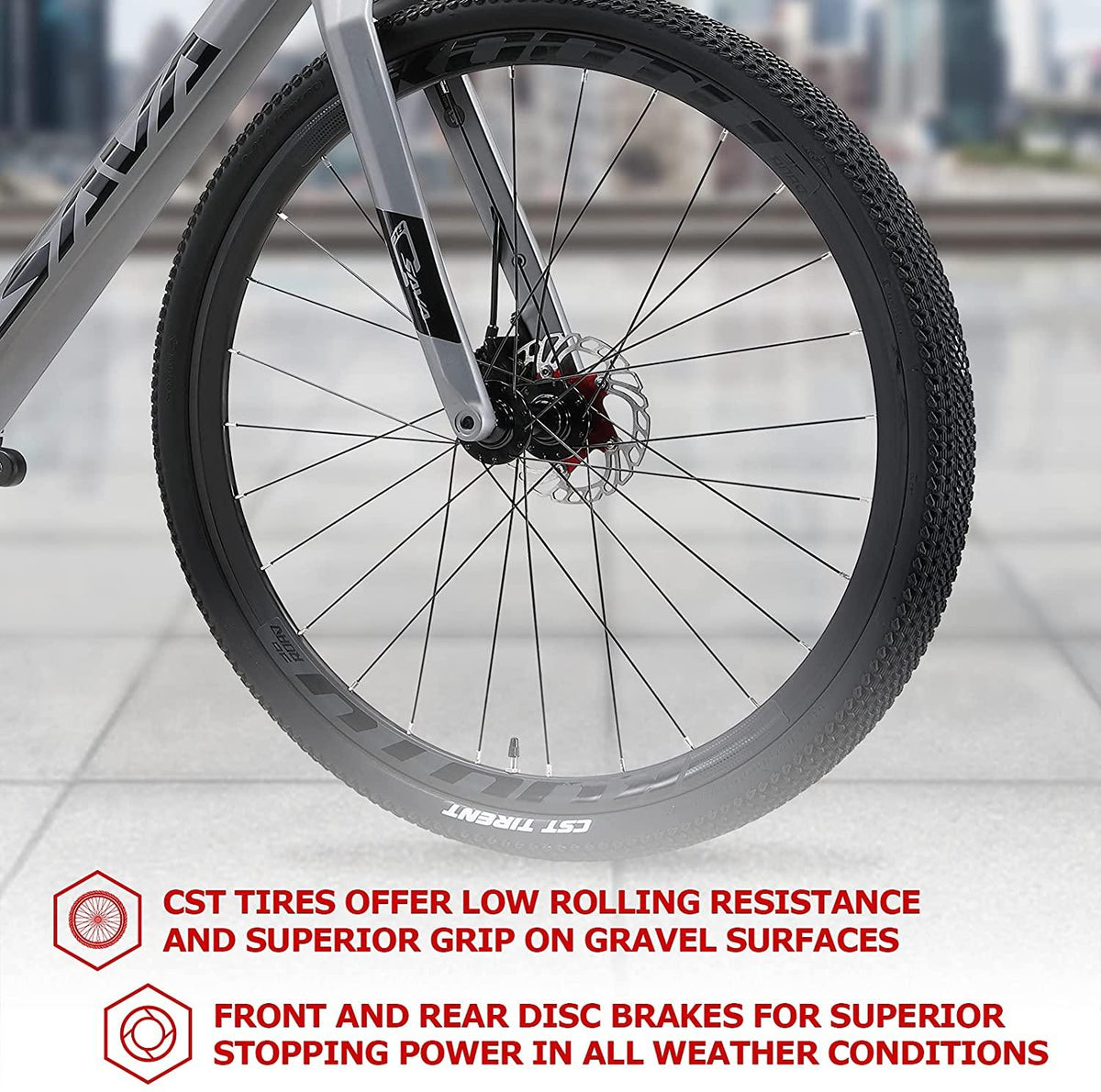 SAVADECK Carbon Gravel Road Bike, R3000 700C Carbon Fiber Bicycle with  SORA 18 Speeds Disc Brake Road Bike 40C CST Tires