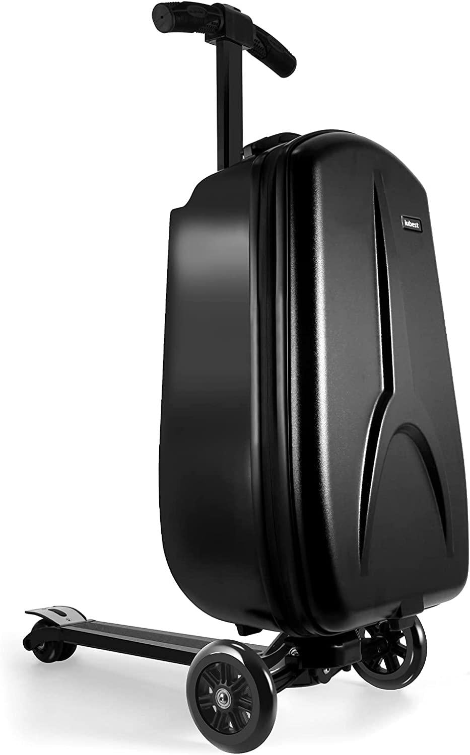 Scooter Suitcase for Adult/Kids Over 6, 50L Luggage Scooter Luggage Aluminum Scooter Travel Ride On Luggage Foldable Trolley Case For Airport, School, Business Trip-Black