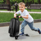 Scooter Suitcase for Adult/Kids Over 6, 50L Luggage Scooter Luggage Aluminum Scooter Travel Ride On Luggage Foldable Trolley Case For Airport, School, Business Trip-Black