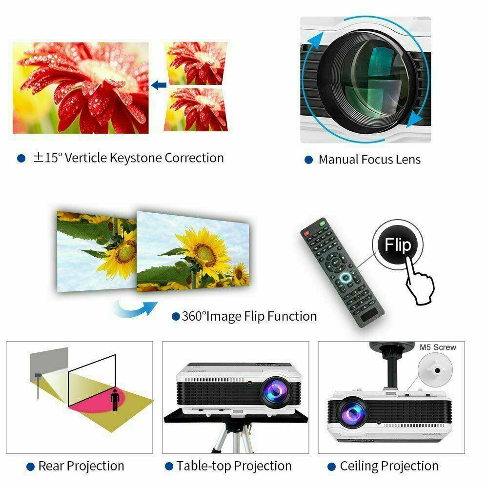 led proyector hd wifi smart projector android bt airplay for iphone hdmi usb tv
