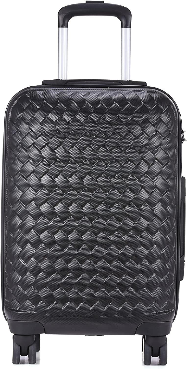 Le Maurice &amp; Co Carry On Luggage Bag - 20-Inch Hardshell Lightweight Rolling Suitcase, Parisian  Spinner Hardside Road Runner Travel with 8 Wheels TSA Lock (Mystic Black) Mystic Black