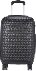 Le Maurice &amp; Co Carry On Luggage Bag - 20-Inch Hardshell Lightweight Rolling Suitcase, Parisian  Spinner Hardside Road Runner Travel with 8 Wheels TSA Lock (Mystic Black) Mystic Black