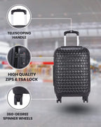 Le Maurice &amp; Co Carry On Luggage Bag - 20-Inch Hardshell Lightweight Rolling Suitcase, Parisian  Spinner Hardside Road Runner Travel with 8 Wheels TSA Lock (Mystic Black) Mystic Black
