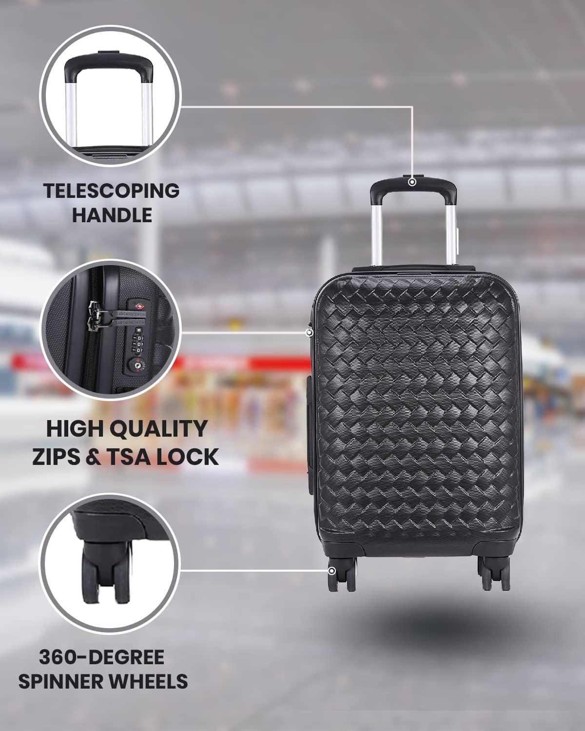 Le Maurice &amp; Co Carry On Luggage Bag - 20-Inch Hardshell Lightweight Rolling Suitcase, Parisian  Spinner Hardside Road Runner Travel with 8 Wheels TSA Lock (Mystic Black) Mystic Black