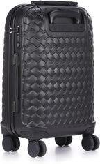 Le Maurice &amp; Co Carry On Luggage Bag - 20-Inch Hardshell Lightweight Rolling Suitcase, Parisian  Spinner Hardside Road Runner Travel with 8 Wheels TSA Lock (Mystic Black) Mystic Black