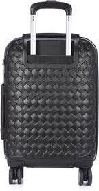 Le Maurice &amp; Co Carry On Luggage Bag - 20-Inch Hardshell Lightweight Rolling Suitcase, Parisian  Spinner Hardside Road Runner Travel with 8 Wheels TSA Lock (Mystic Black) Mystic Black